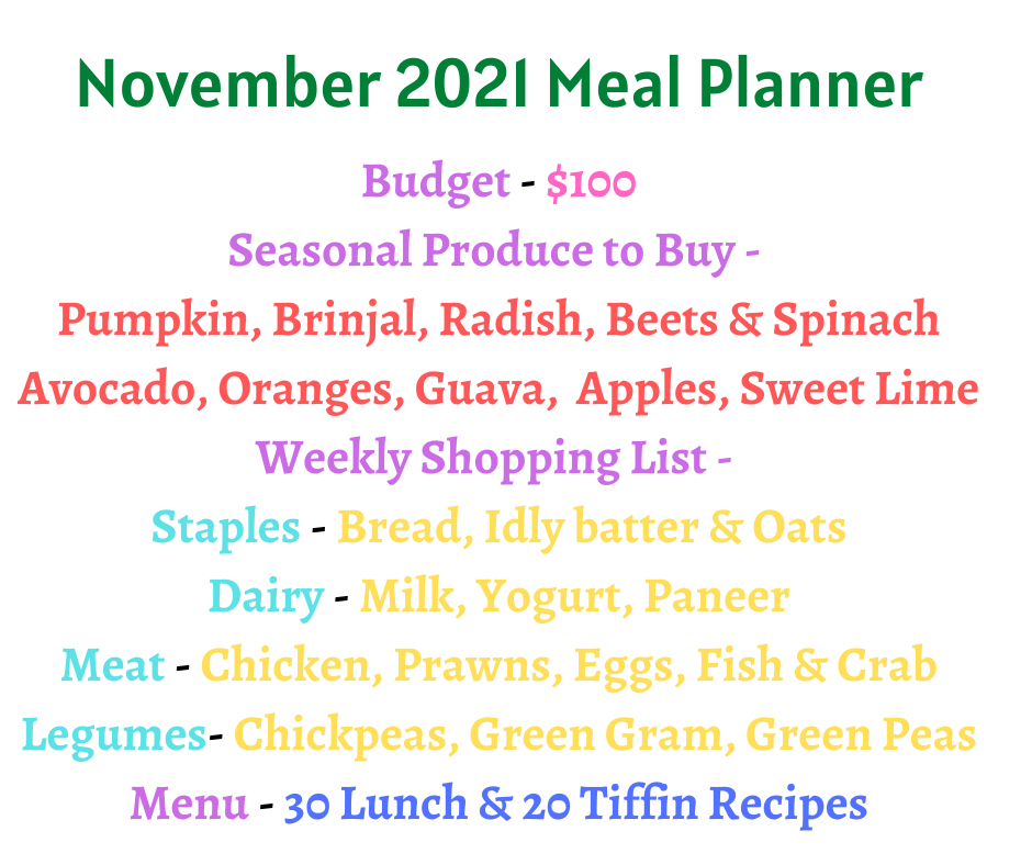 Monthly Meal Planner